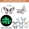 40Pcs 8 Colors Luminous Cloth & Resin Butterfly Ornament Accessories DIY-SP0006-24-2