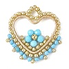 Dyed Natural Magnesite Faceted Round Beaded Copper Wire Wrapped Pendants PALLOY-MZ01400-03-1