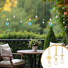 9Pcs 3 Style Brass & Stainless Steel Hanging Ornaments HJEW-NB00312-5