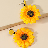 Exaggerated Sunflower Acrylic Dangle Stud Earrings VQ9913-2