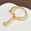 Brass Micro Pave Cubic Zirconia Finger Rings RJEW-H258-11G-2