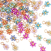 80Pcs 10 Sets Flower Glass Seed Beaded Charms FIND-SC0021-45-1
