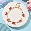 Glass & Brass Beads Bracelets for Women Girl BJEW-TA00547-2