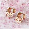 316L Surgical Stainless Steel Crystal Rhinestone Horse Eye Ear Plugs Gauges WG2285B-10-2