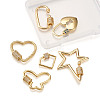 Brass Micro Pave Clear Cubic Zirconia Screw Carabiner Lock Charms ZIRC-TA0001-13G-16