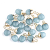 Electroplate Natural Jade Charms X-G-S344-09A-1