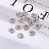 5-Petal Brass Micro Pave Clear Cubic Zirconia Bead Caps ZIRC-P001-31P-6