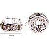 Silver Plated Brass Middle East Rhinestone Spacer Beads RB-PH0001-07S-NF-3