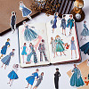 CRASPIRE 6 Sets 6 Colors Vintage Self-Adhesive Paper Stickers STIC-CP0001-01-5