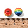Opaque Rainbow Stripe Opaque Resin Beads RE-CBA0A57-10-2