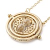 Rotated Hourglass Flat Round Alloy Pendant Necklaces for Women NJEW-G131-01D-1