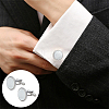 WADORN 2 Pairs 2 Styles Natural Shell Cufflinks for Men FIND-WR0010-95-5