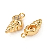 Ocean Theme Brass Micro Pave Cubic Zirconia Charms KK-F902-08P-G-2