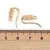 Brass Micro Pave Clear Cubic Zirconia Leaf Earring Hooks KK-A274-14G-3