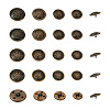 80Pcs 8 Style Brass Shank Buttons BUTT-TA0001-08AB-2