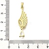 Rack Plating Brass Micro Pave Clear Cubic Zirconia Pendants KK-M309-09G-3