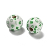 St. Patrick's Day Series Printed Schima Wood European Beads WOOD-V002-01G-2