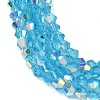 Electroplate Transparent Glass Beads Strands EGLA-K015-18S-3