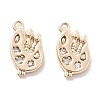 Brass Micro Pave Clear Cubic Zirconia Charms KK-M102-48G-1