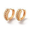 Brass Hoop Earrings with Rhinestone EJEW-K256-60KCG-1