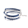 Zinc Alloy Believe & Wing & Infinity Leather Multi-strand Bracelets BJEW-BB15549-3