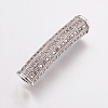 Brass Micro Pave Cubic Zirconia Tube Beads ZIRC-E143-22P-1