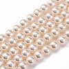 Baking Painted Pearlized Glass Pearl Round Bead Strands PEAR-H019-02B-02-1