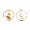 Autumn Theme Alloy Enamel Pendants ENAM-S115-195-3