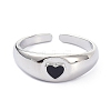 Platinum Enamel Heart Open Cuff Rings KK-C224-09P-2