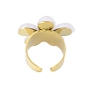 Flower Natural Shell Finger Rings RJEW-H234-02G-3