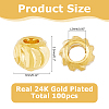 100Pcs Brass Beads KK-HS0015-29G-2