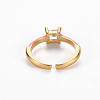 Brass Enamel Cuff Rings RJEW-T016-32E-NF-2