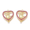 Brass Micro Pave Purple Cubic Zirconia Pendants ZIRC-Z008-26-2