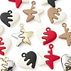 16Pcs 8 Style Spray Painted Alloy Pendants FIND-LS0001-63-4