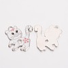 Alloy Enamel Kitten Pendants EA556Y-1-2