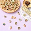 40Pcs 8 Colors Glass Flat Round with Tree of Life Links Connector Charms GLAA-YW0005-51-4