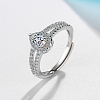 Sparkling Waterdrop & Pear-shaped CZ Engagement Ring for Women ST6089401-1