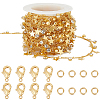 DIY Brass Micro Pave Clear Cubic Zirconia Curb Chains Necklaces/Bracelets Making Kits DIY-BBC0002-63G-1