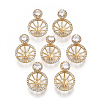 Brass Micro Pave Clear Cubic Zirconia Peg Bails Pendants KK-S354-159-NF-2