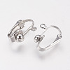 Brass Clip-on Earring Findings KK-E491-P-1
