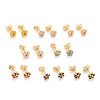 304 Stainless Steel Enamel with Glitter Stud Earrings EJEW-B009-26G-1