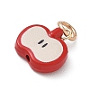 Alloy with Red Enamel Pendants AL-CBAE186-02G-01-2