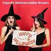 28Pcs 7 Colors Halloween Themed Silicon Cord Bracelets BJEW-CN0001-09-4