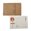 Dried Carnation Paper Thank You Greeting Cards AJEW-K043-01E-2