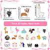 80Pcs 20 Styles Alloy Enamel Pendants ENAM-SC0007-08A-2