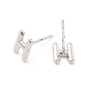 Brass Hollow Out Initial Letter Stud Earrings for Women EJEW-A044-01P-H-2