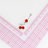 Cherry Alloy Ruby Rhinestone Dangle Belly Button Rings FS-WG98245-01-3