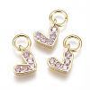 Brass Micro Pave Cubic Zirconia Charms LS-ZIRC-F111-08G-09-1