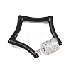 Star Brass Micro Pave Clear Cubic Zirconia Screw Carabiner Clasps KK-B167-01C-P-3