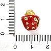 Brass Cubic Zirconia Enamel European Beads KK-Z081-04-3